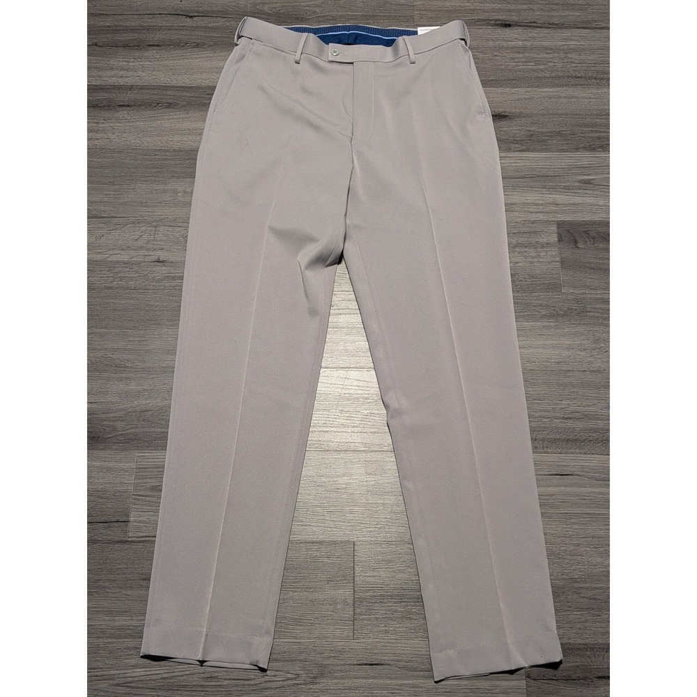 NWT Saddlebred Men's‎ Gray Comfort Flex Flat Front Pants Size 36x34